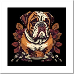 Thanksgiving Bulldog Posters and Art